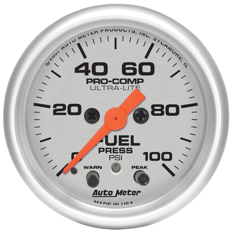 2-1/16 U/L Fuel Press Gauge 0-100psi