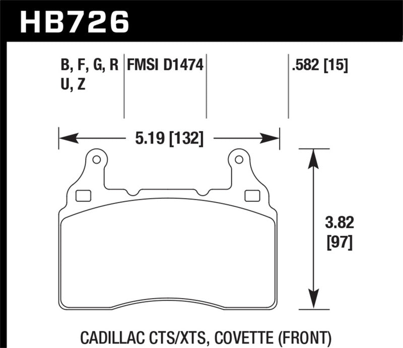 Brake Pads HPS 5.0 Corvette