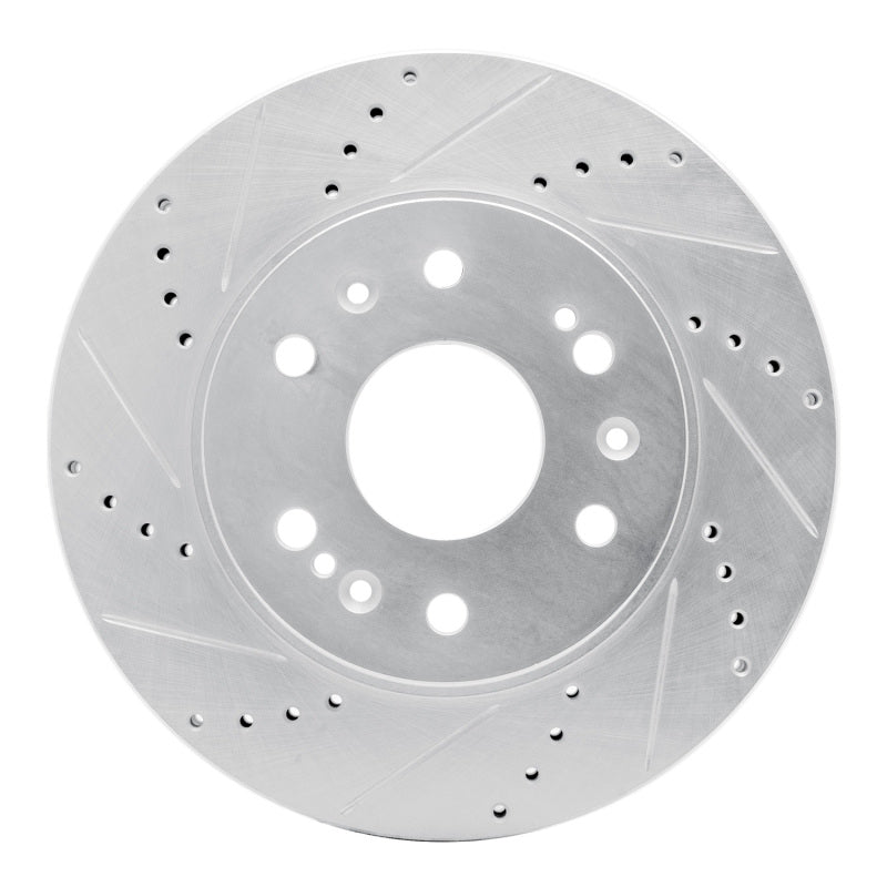 R1 05-19 Chevrolet Silverado 1500 Front Left Drilled & Slotted Silver Brake Rotor