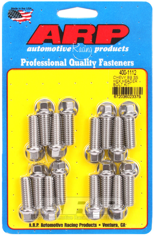 S/S Header Bolt Kit - 3/8 x 1.00 UHL (16)