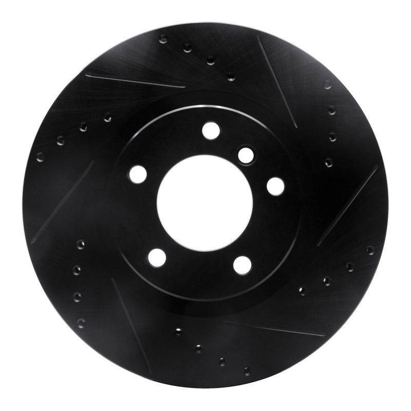 R1 95-02 BMW M3 Left Front Drilled & Slotted Black Brake Rotor