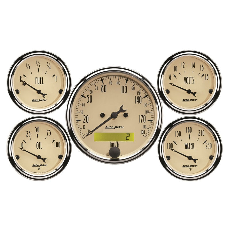 A/B 5pc. Gauge Kit w/ Elec. Speedo - Metric