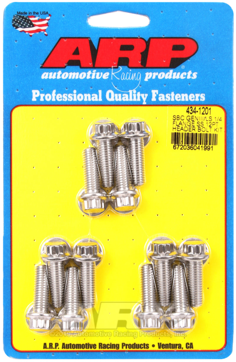S/S Header Bolt Kit - 12pt. GM LS