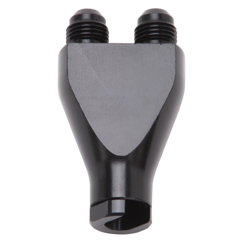 Russell Performance Billet Y-Block Adapter 3/8in SAE Quick Disconnect (2) -6AN Male Flare Black