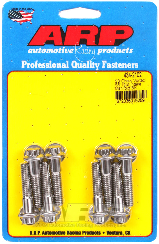 SBC S/S Intake Bolt Kit 12pt.
