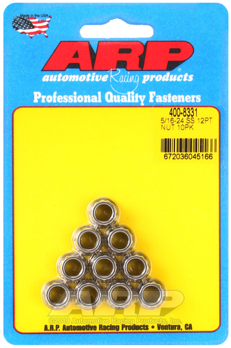 5/16-24 SS 12pt Nut Kit (10pk)