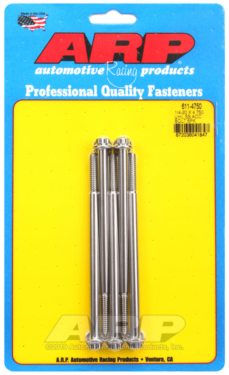 S/S Bolt Kit - 12pt. (5) 1/4-20 x 4.750