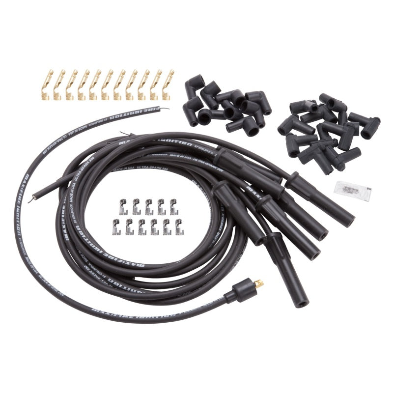 Max Fire Plug Wire Set w/Str Flex Boots Black