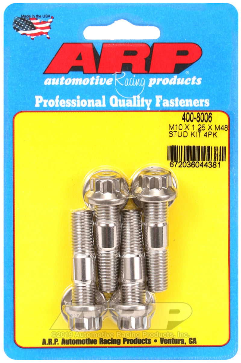 Stud Kit - Broached 4pk 10mm x 1.25 x 48mm