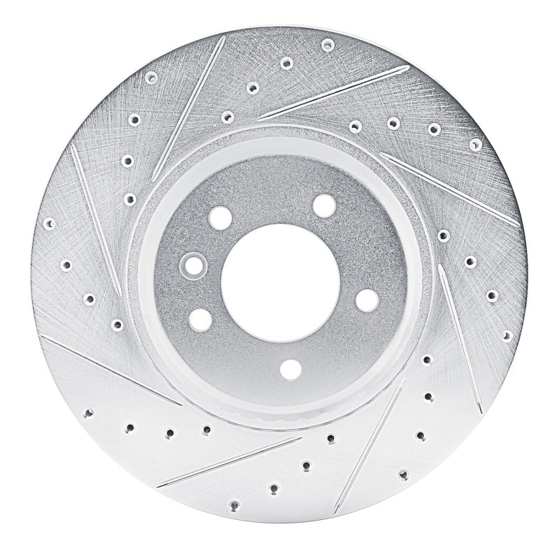R1 20-25 Land Rover Defender 90 Front Left Drilled & Slotted Silver Brake Rotor