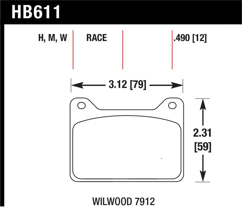 Hawk Wilwood 7912 DTC-30 Race Brake Pads