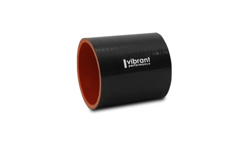 Vibrant 4 Ply Reinforced Silicone Straight Hose Coupling - 1in I.D. x 3in long (BLACK)