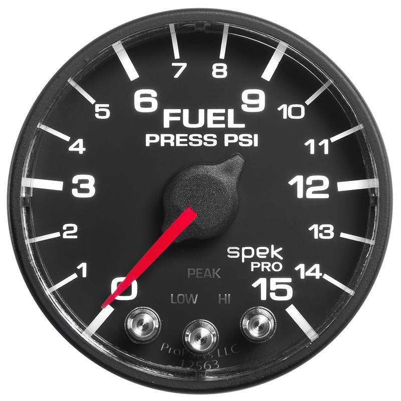 Spek-Pro 2-1/16 Fuel Press. Gauge w/Peak Mem.