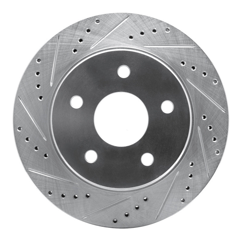 R1 02-24 Dodge Ram 1500 Front Left Drilled & Slotted Silver Brake Rotor