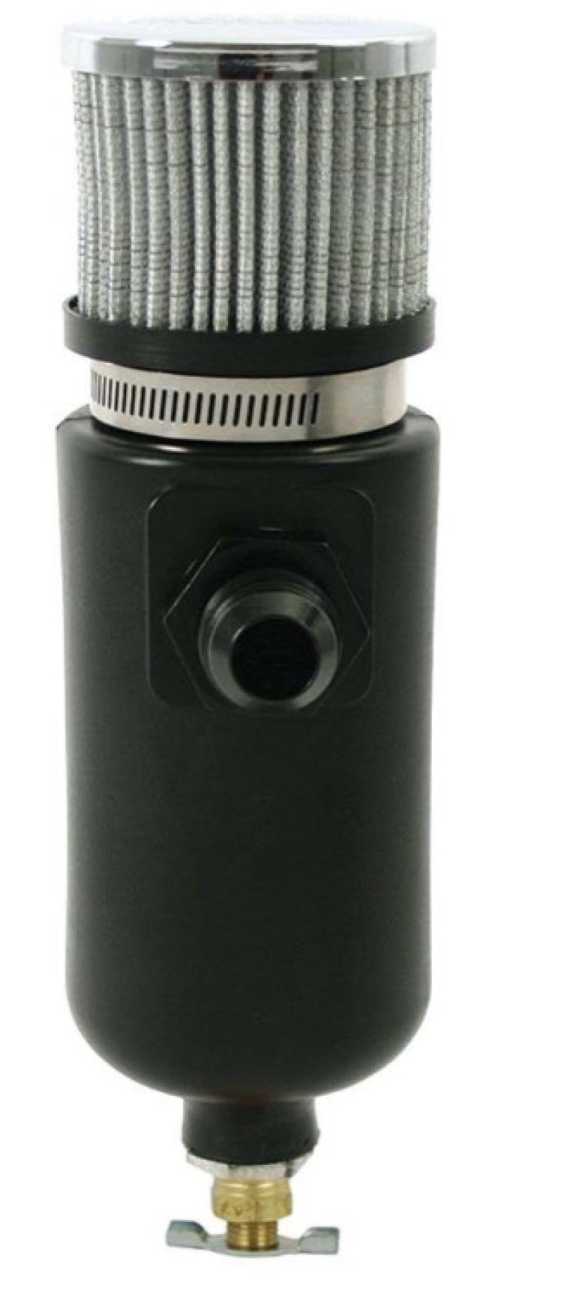 Breather Tank 1qt w/10an Fitting - Poly - Black
