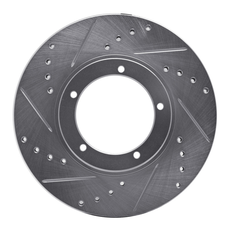 R1 67-88 Porsche 924 Front Left Drilled & Slotted Silver Brake Rotor