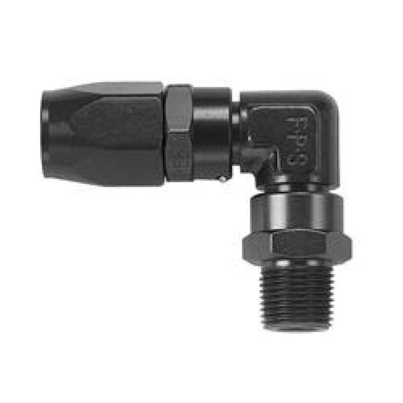 Hose Fitting  #8 90 Deg to 3/4-16 Male ORB Black