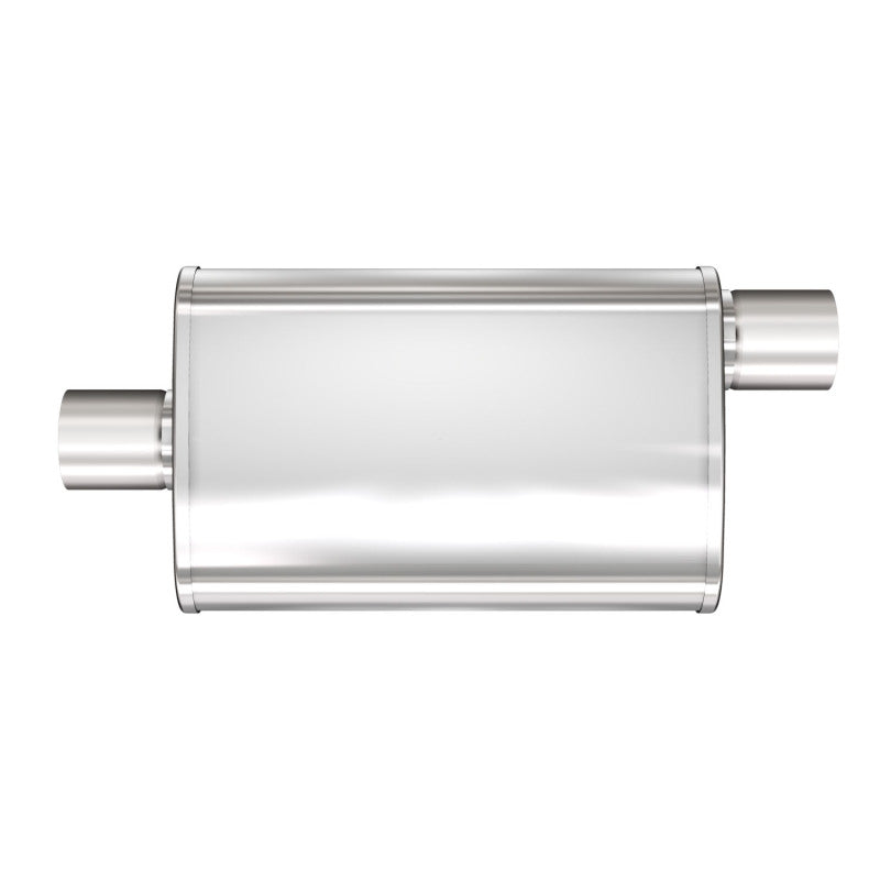 Stainless Muffler 3in Center In / Offset Out