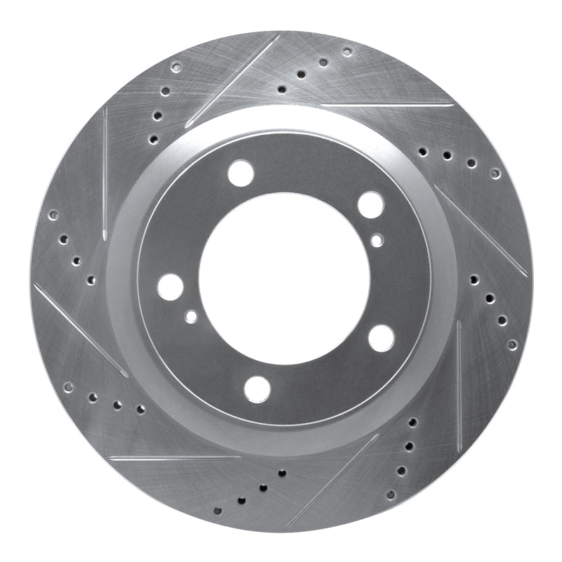 DFC 07-22 Lexus LX570 Front Left Drilled & Slotted Silver Brake Rotor