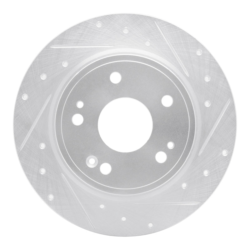 R1 2016-2025 Honda HR-V Rear Right Drilled & Slotted Silver Brake Rotor