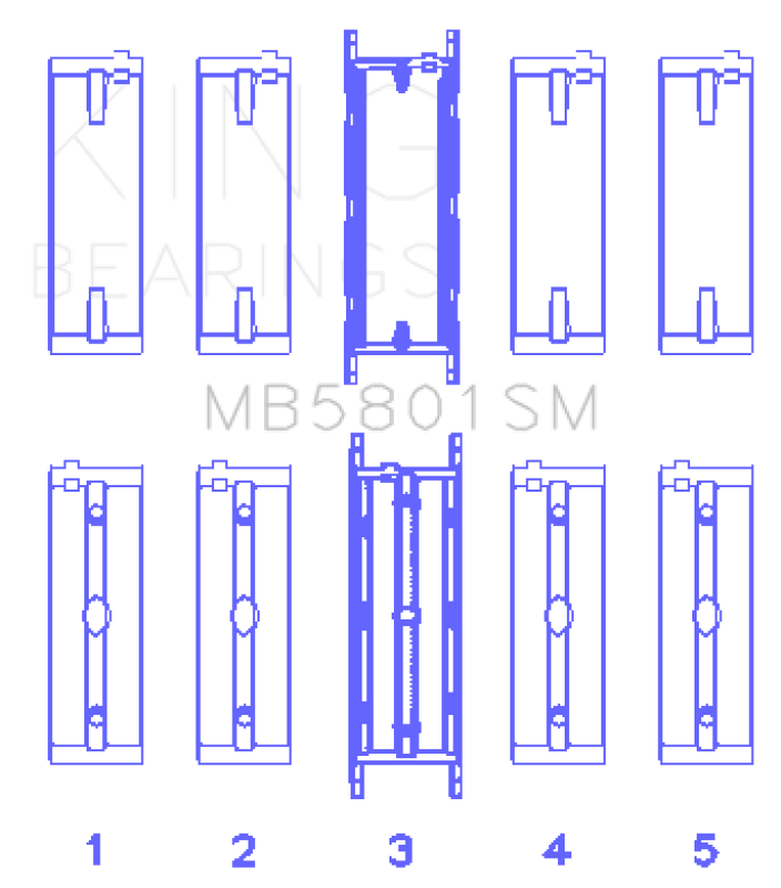 King Engine Bearings BMW S63 Crankshaft Main Bearing Set