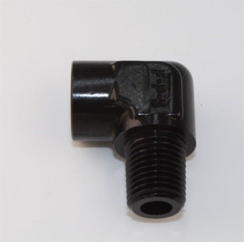 1/4 NPT 90-Deg Fitting Male/Female - Black