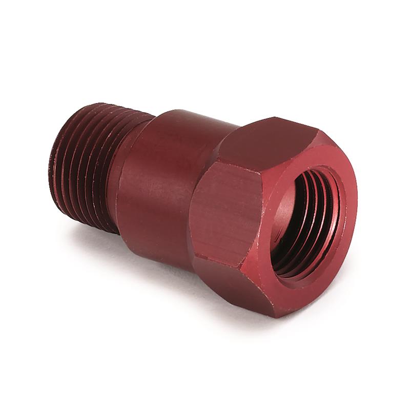 3/8in Npt Aluminum Temp. Adapter Fitting - Red