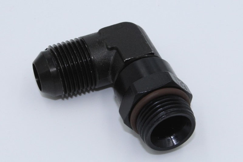 #6 x 9/16-18 90 Deg Swivel Adapter Black