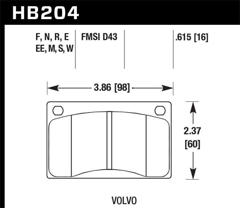 Motorsports Brake Pads Front Volvo 240