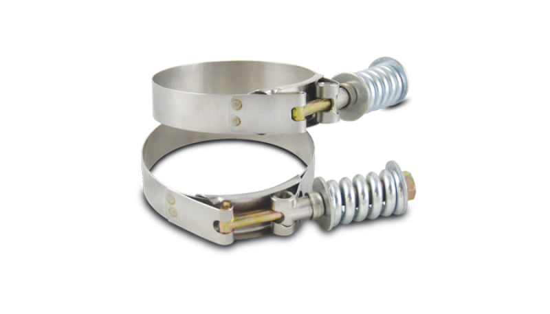 Vibrant SS T-Bolt Clamps Pack of 2 Size Range: 2.46in to 2.76in OD For use w/ 2.25in ID Coupling