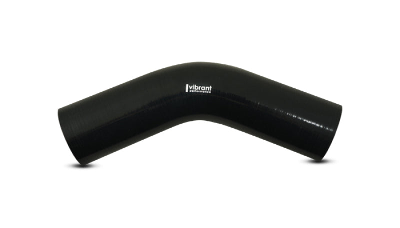 Vibrant 4 Ply Reinforced Silicone Elbow Connector - 4in I.D. - 45 deg. Elbow (BLACK)