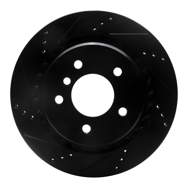R1 95-02 BMW Z3 Right Rear Drilled & Slotted Black Brake Rotor