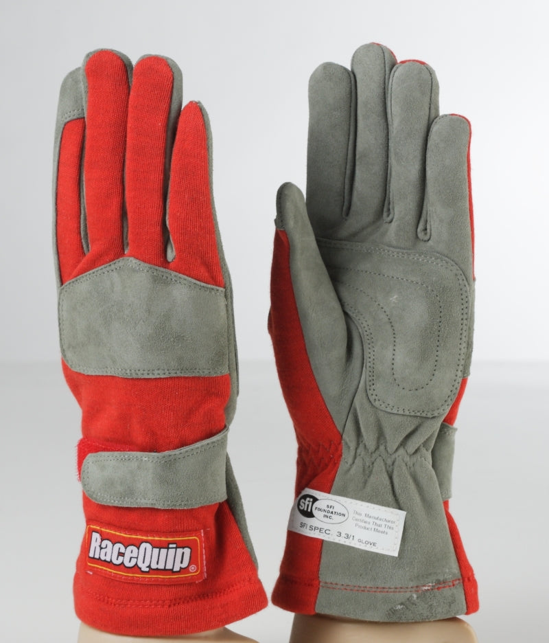 Gloves Single Layer Large Red SFI