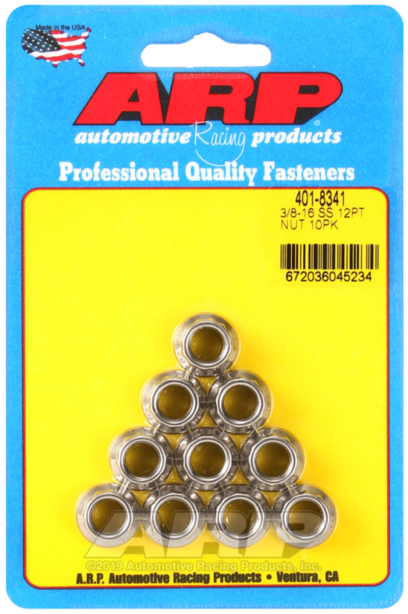 3/8-16 SS 12pt Nut Kit 10pk