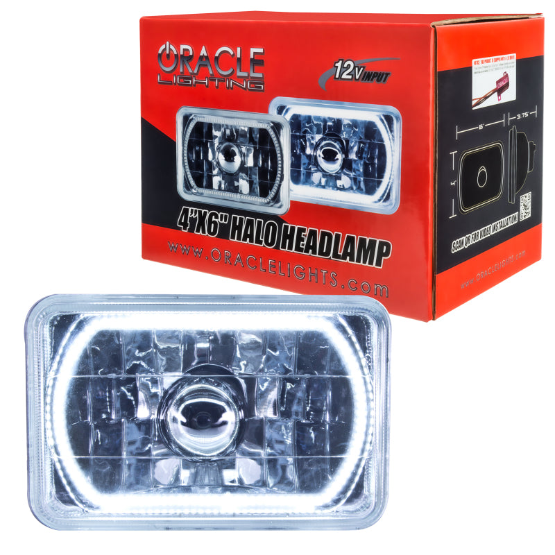 4x6in Sealed Beam Head Light w/Halo White