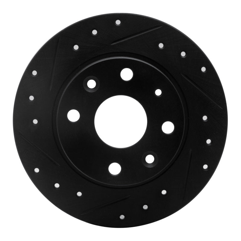 R1 90-93 Mazda Miata Rear Left Drilled & Slotted Black Brake Rotor