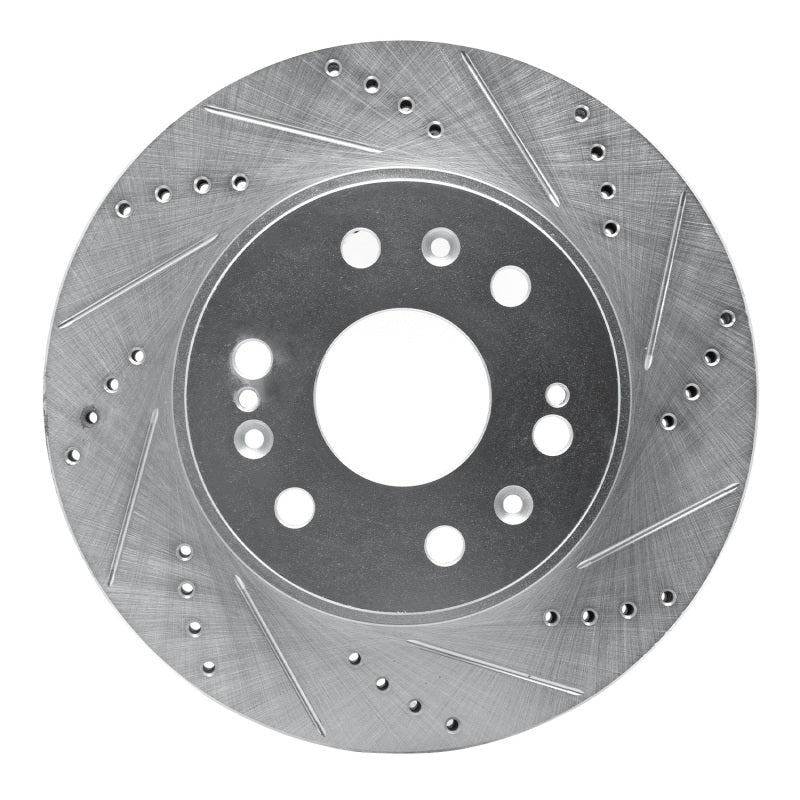 R1 05-19 Chevrolet Silverado 1500 Front Right Drilled & Slotted Silver Brake Rotor