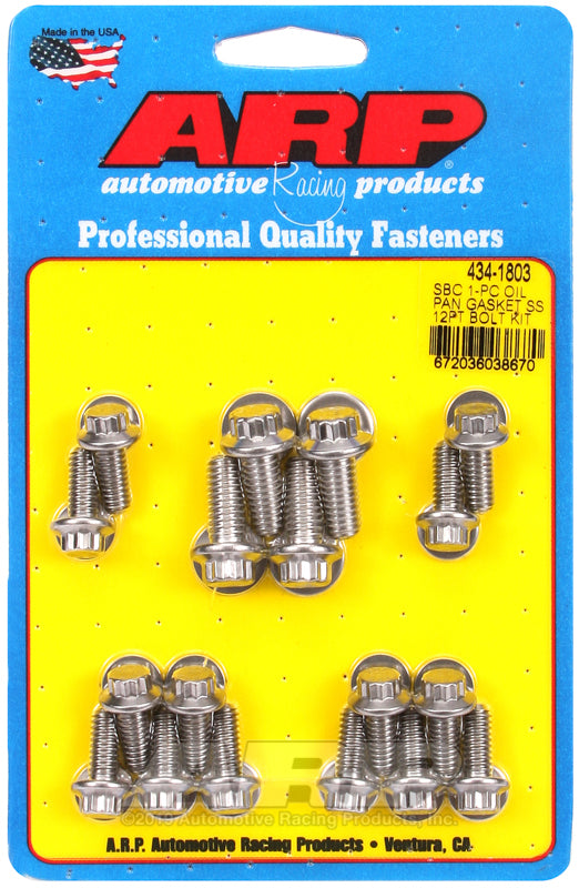 SBC S/S Oil Pan Bolt Kit 12pt.