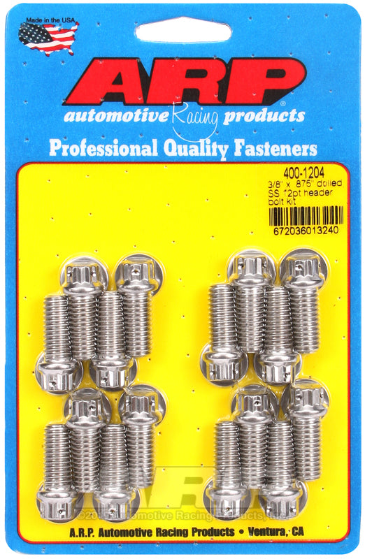 S/S Header Bolt Kit - 3/8 x .875 UHL (16)