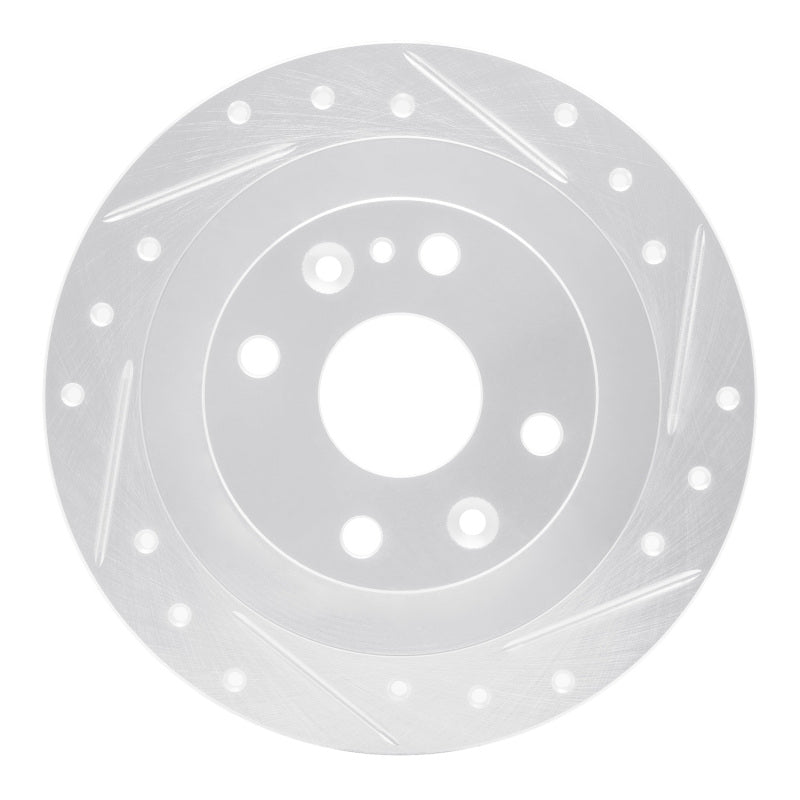 R1 90-03 Ford Escort Rear Right Drilled & Slotted Silver Brake Rotor