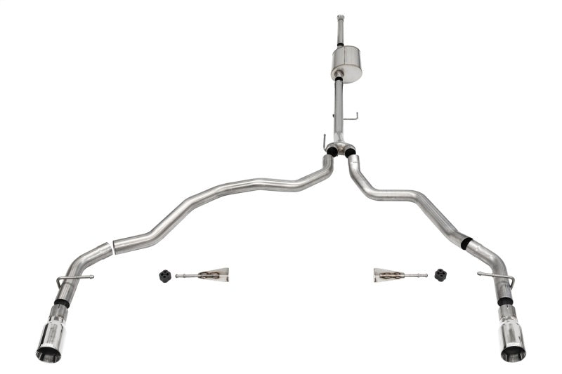 Corsa 2021-2025 Ford F-150 SuperCrew/6.5in Bed 5.0L V8 Sport Cat-Back Dual Rear Exit-Polished