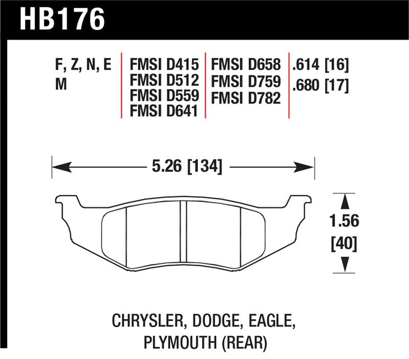 Hawk SRT4 HPS Street Rear Brake Pads