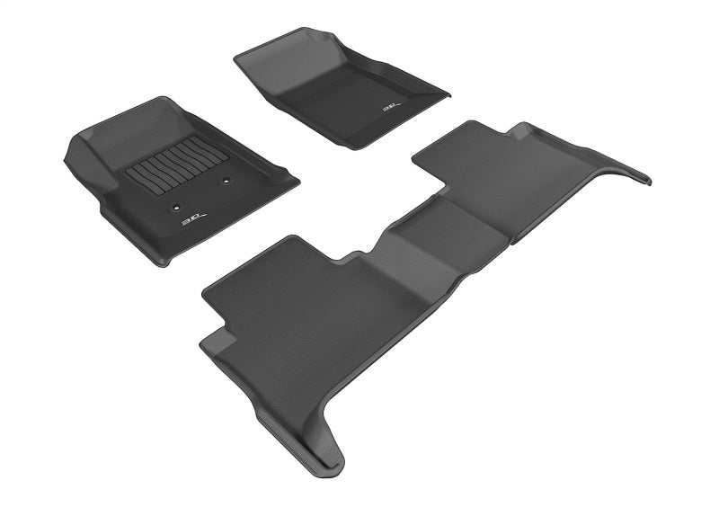3D MAXpider 2015-2020 Chevrolet Colorado Crew Cab Kagu 1st & 2nd Row Floormats - Black