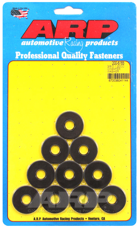Black Washers - 3/8 ID x 1.200 OD w/Chamfer 10pk