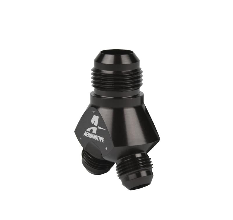 Y-Block Fitting - 12an to 2 x -8an
