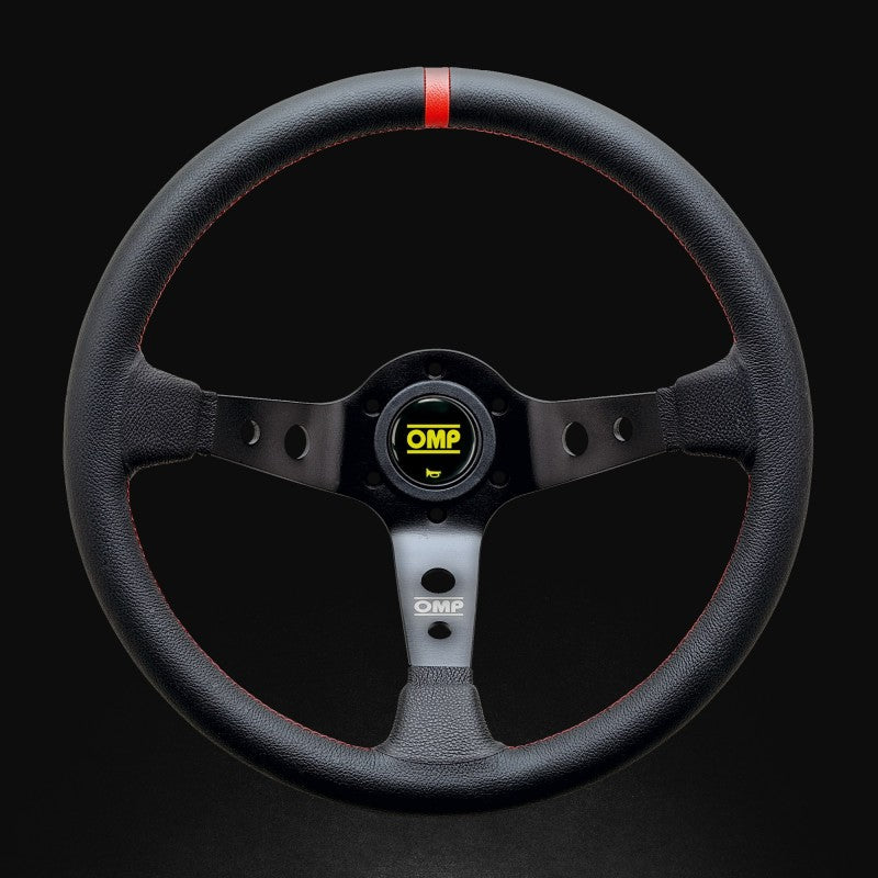 Corsica Steering Wheel Black and Red Leather