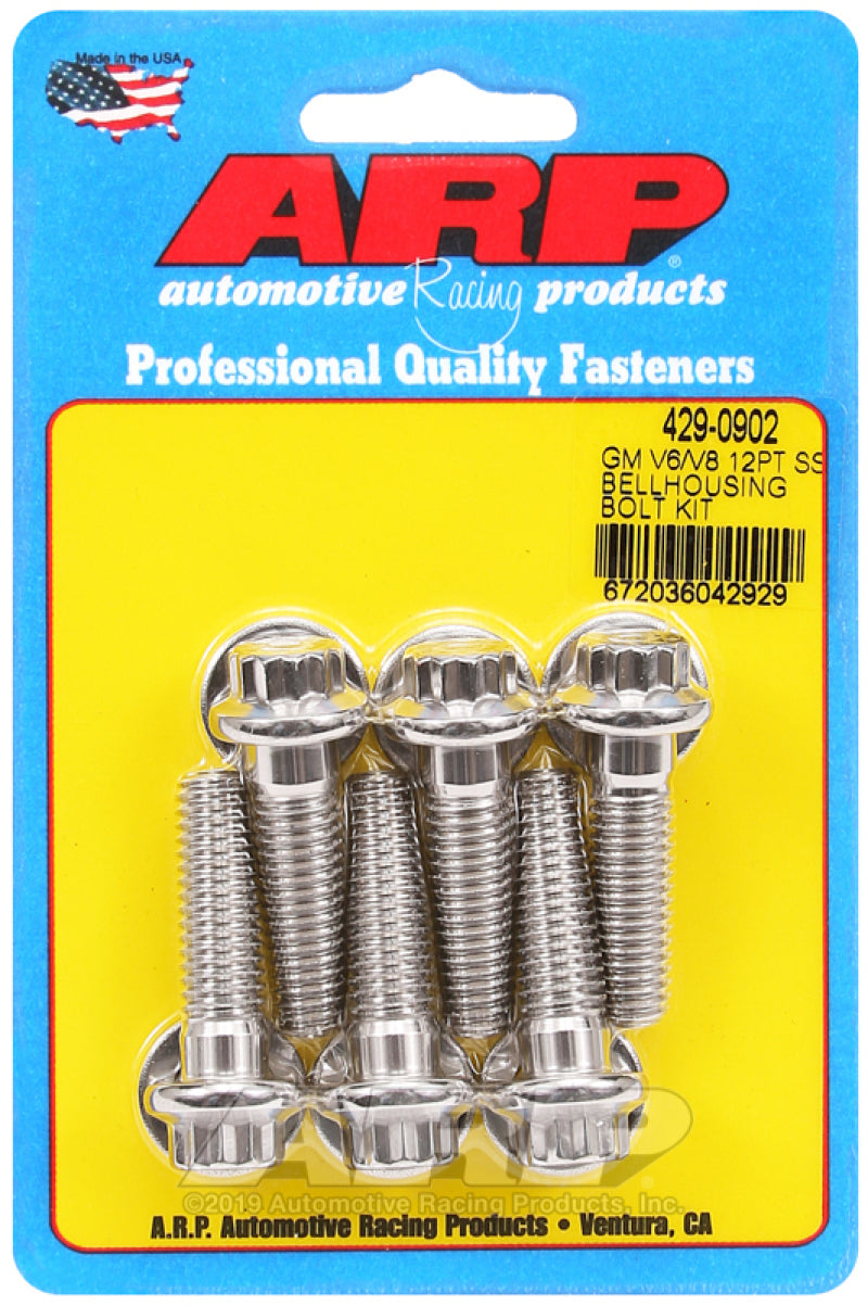 S/S Bellhousing Bolt Kit - 12pt. GM V6/V8