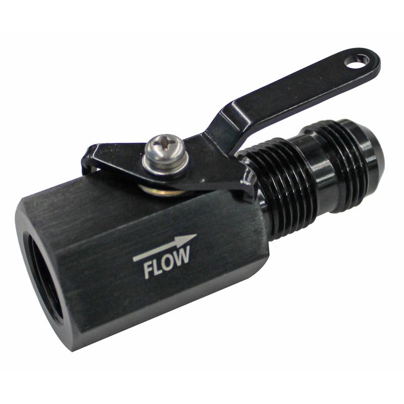 #10 Shut off Valve Black Female Inlet/Male Outlet