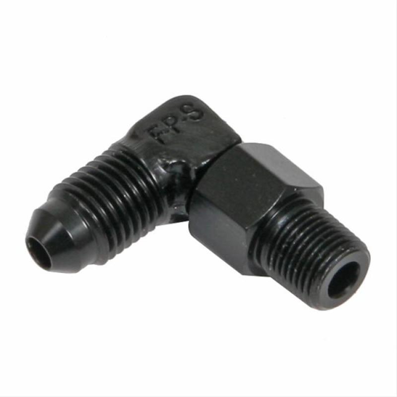 #6 x 1/4 MPT 90 Deg Swivel Adapter Black