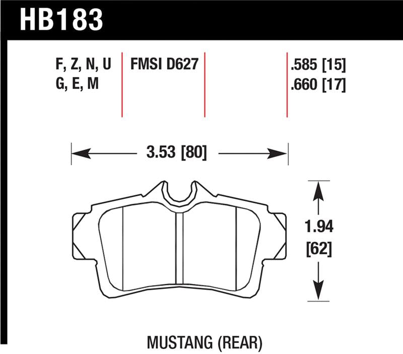 Hawk 94-04 Ford Mustang HPS Street Rear Brake Pads